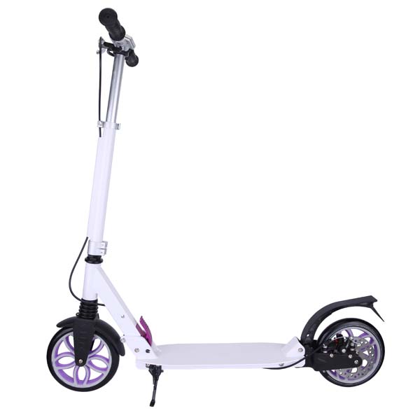 Adult folding scooter with front and rear suspension